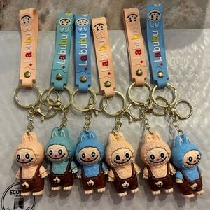 Kids Toy labubu Keychain Set - Blue Green and Brown $6 EACH
